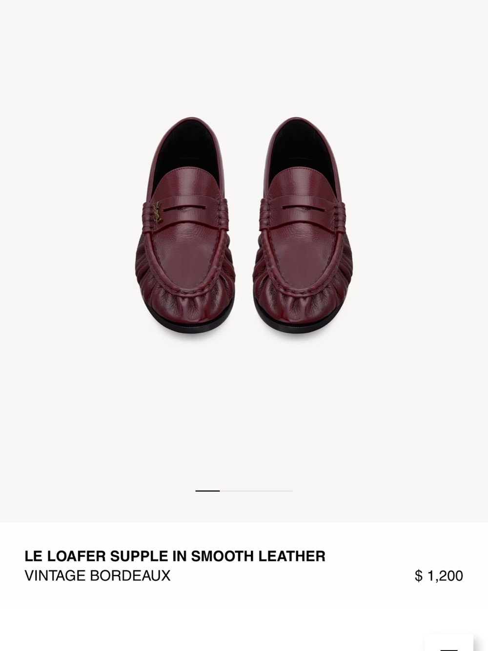 YSL Le Loafer Supple Matt Bordeaux